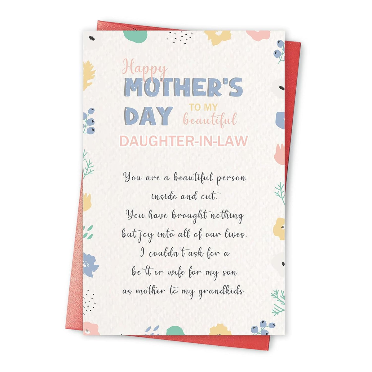 Funny Poem Mother'S Day Card For Daughter-In-Law, Romantic Mother'S Day Card From Mother In Law, Happy Mother'S Day To My Beautiful Daughter In Law