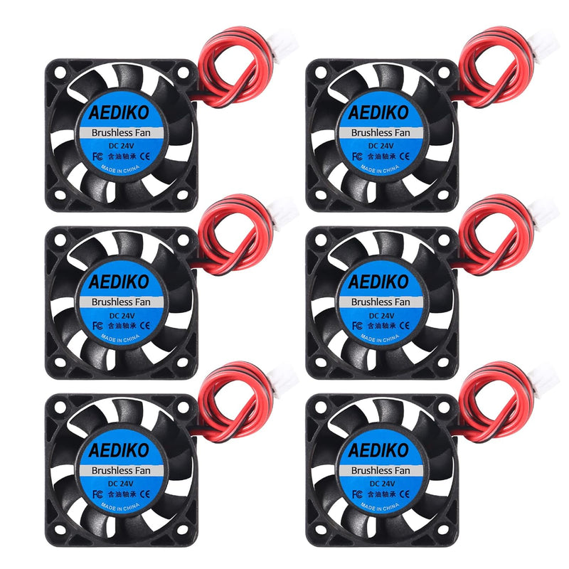 6Pcs 4010 Fan 24V 3D Printer Cooling Fan 40X40X10Mm Mini Brushless Fan With 2