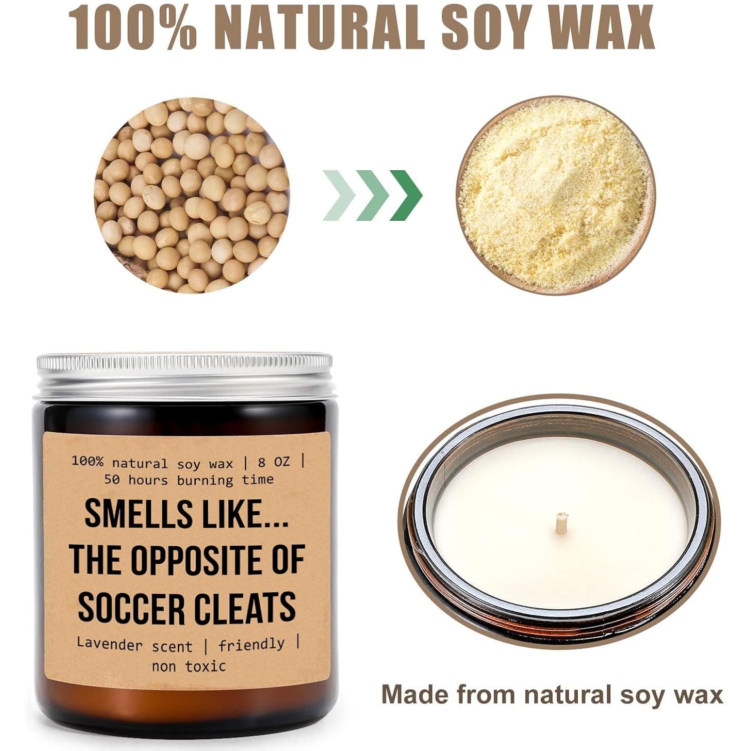 Smells Like The Opposite Of Soccer Cleats Candle - Soccer Player Gift - Player Gift - Dad Gift - Soccer Fan Gifts - Soccer Lover Gift - Soccer Mom Gift - Birthday Gift - Father'S Day Gift
