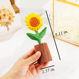 Sunflower Ornament Wood Carving Decoration, Artificial Flowers Ornaments For Home And Office Decoration, Great Gift Idea For Birthday, Mother'S Day, Father'S Day, Valentine’S Day