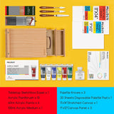 Acrylic Paint Set - 35 Pcs Painting Kits For Adults With Tabletop Sketch Box Easel, Paint Brushes, Heavy Body Acrylic Paints, Canvas & Accessories - Premium Art Supplies For Beginners & Artists