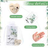 100 Sets Valentine'S Day Gifts Wooden Heart Pocket Hug Token With Bible Hug Card Organza Bag Bulk Student Pocket Reminder Keepsake Heart Charm For Family Friend Colleagues