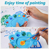 Complete Acrylic Painting Set For Beginners & Kids,12 Vibrant Colors (12Ml,0.4Oz),5 Brushes,1 Palette,All-In-One Art Supplies Kit For Learning,Crafts & Fun