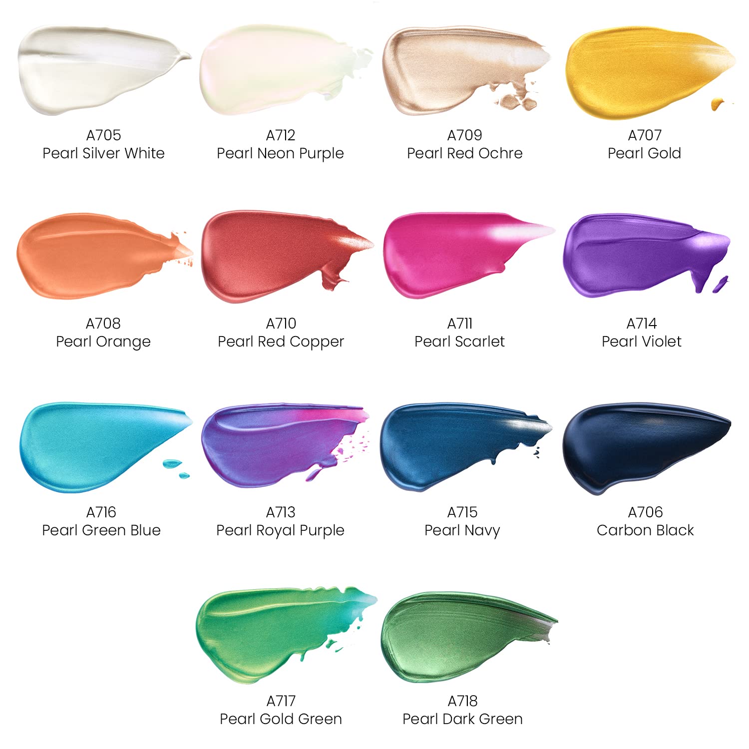 Pearlescent Acrylic Paint Set Of 14, 2 Fl Oz Bottles, Quick-Drying Pearl Craft Paint, Art Supplies For Paper, Canvas, Wood, Glass Paper