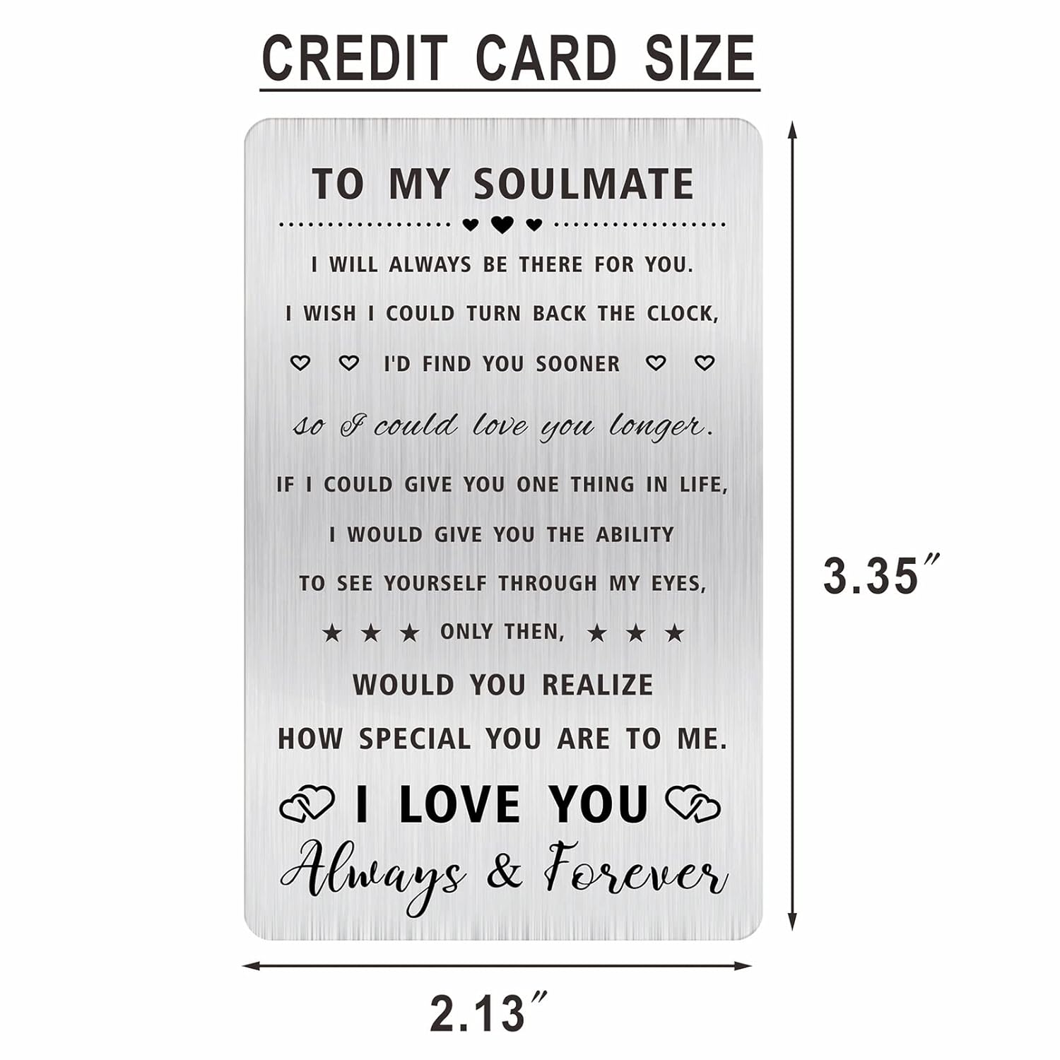 To My Soulmate Valentine'S Day Gifts - Soulmate Gifts For Him Men Her Women - I Love You Soulmate Wallet Card
