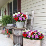 4 Pcs Artificial Flowers For Outdoors Uv Resistant Silk Impatiens And Artificial Hibiscus Flowers Fake Plant Greenery Faux Impatiens For Outdoor Planters Spring Summer Porch Patio Balcony