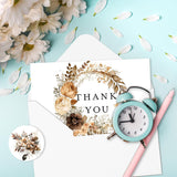 36 Pack Fall Thank You Cards Bulk Vintage Brown Floral Greeting Cards With Envelopes Stickers Retro Flower Leaves Blank Note Cards For Fall Wedding Baby Shower Birthday, 6 Design