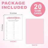 Minimalism Birthday Party Game Cards - Alphabet Game - 20 Blush Double-Sided Fill In Style Birthday Party Game Cards For Adults, Party Supplies & Activities - A07