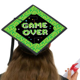 Big Dot of Happiness Game Over - Video Game Graduation Cap Decorations Kit - Grad Cap Cover