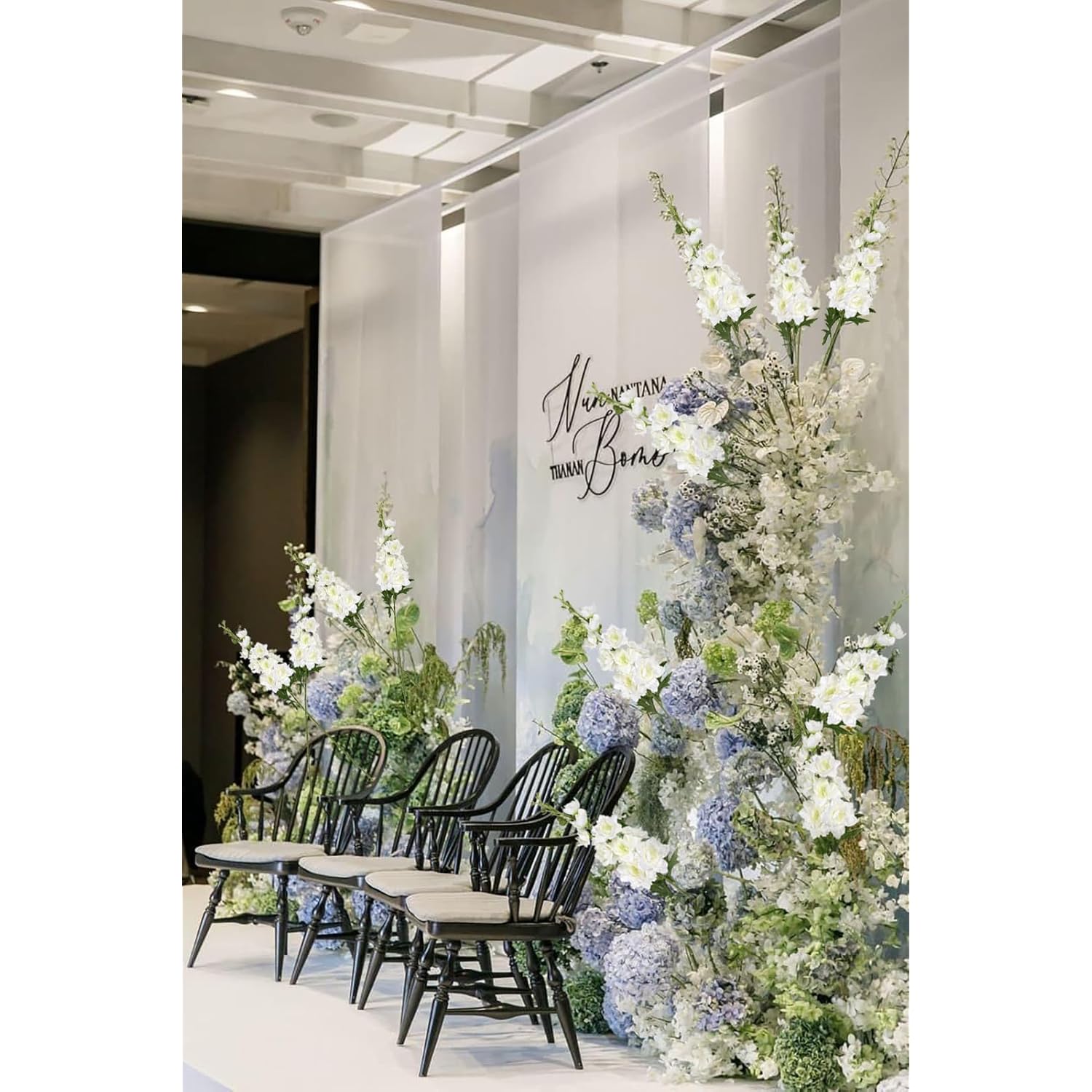 White Delphinium Artificial Flower 6Pcs Larkspur Silk Delphinium Flowers 29.52" Long Stem Fake Flower For Tall Vase Wedding Floral Arrangements Home Table Decor(White)