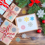 1200Pcs Clear Christmas Stickers Roll Snowflake Stickers Xmas Winter Holiday Round Adhesive Label Stickers Decal For Xmas Envelopes Invitations Cards Gifts Decor, 12 Designs