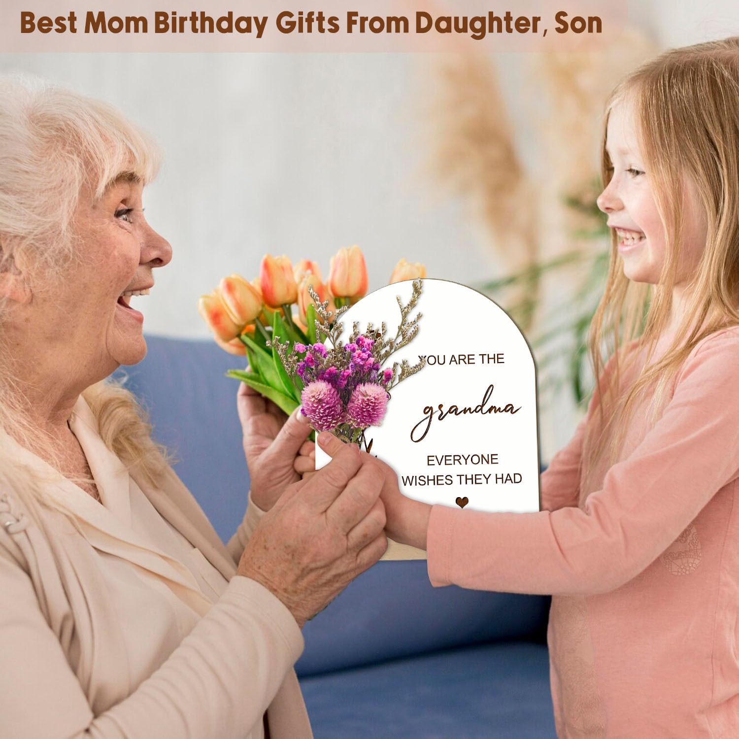 You Are The Grandma Everyone Wishes They Had, Birthday Gift For Grandma, Wooden Card With Dry Flowers, Gifts For Grandma Grandmother Gift Ideas, Mothers Day Card, Best Grandma Gifts From Grandkids