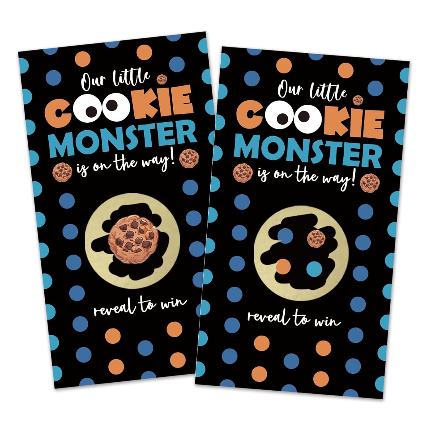 32 Pcs Cookie Theme Scratch Off Cards, Our Little Cookie Monster Is On The Way Scratch Off Tickets, Baby Shower Prize Raffle Tickets, Funny Birthday Party Cards Supplies For Family Friend
