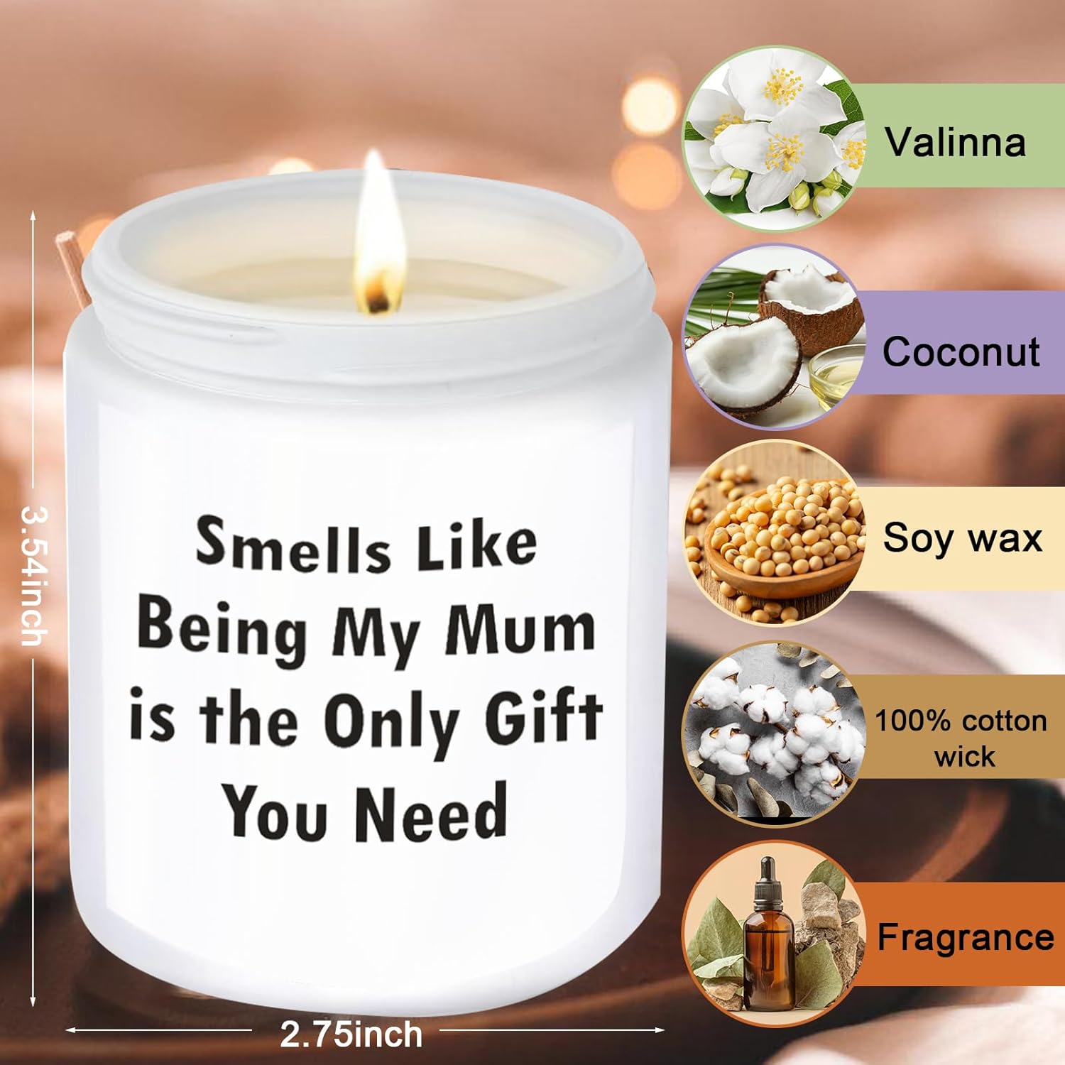 Mom Christmas Gift,Funny Candle Gifts For Mom From Daughter Kids Son,Mum Birthday Valentines Day Christmas Gifts,Best Presents For Mother, New Mother Candle Gift,Christmas Stocking Stuffers For Mum