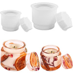 Silicone Mold Set For Candle Jars And Storage Boxes - 2 Sets Of Molds With Lids