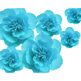 Paper Flowers Decoration For Wall 3D Artificial Flowers Home Decor Wedding Backdrop Baby Shower Bridal Shower Nursery Wall (Sky Blue Set 6)