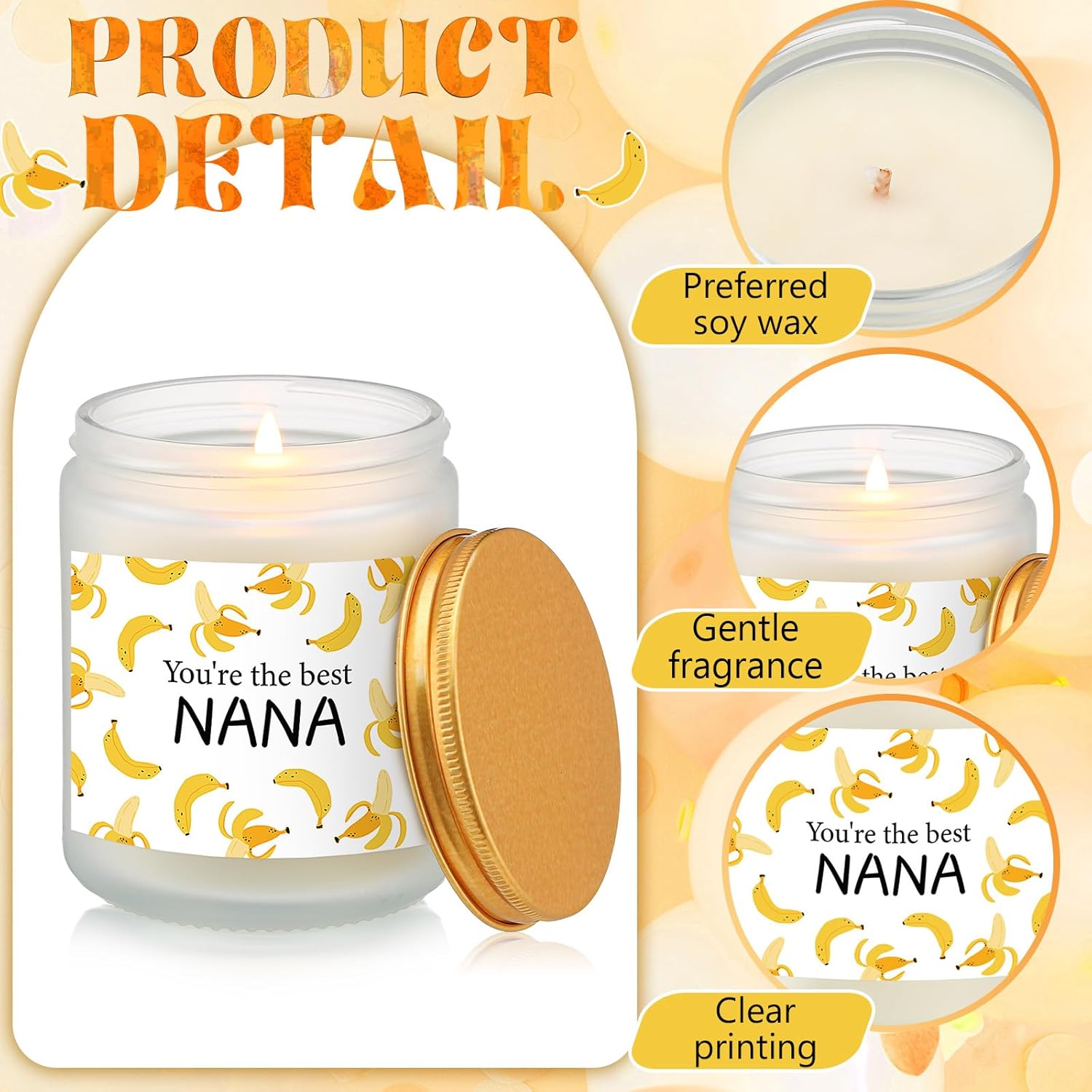 Nana Banana 7Oz Candle - Funny Nana Birthday & Christmas Party Gift