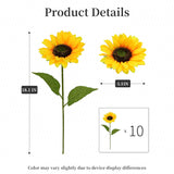 10 Pcs Artificial Sunflowers, 6 Inch Sunflowers Artificial Flowers With Stems, Faux Silk Huge Fake Flower Bouquet For Vase Decor Wedding Table Home Porch Indoor Outdoor Cemetery Decoration