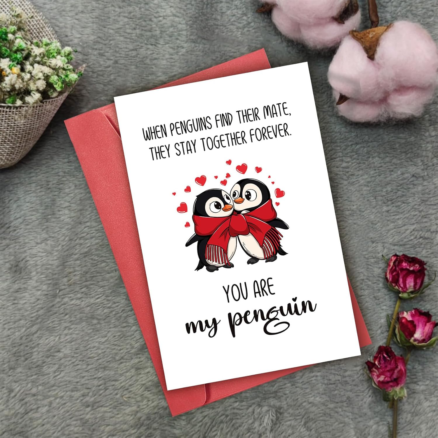 Penguins Anniversary Card For Men Woman, Romantic Valentines Card For Husband Wife, Love Card For Partner Couples, You Are My Penguins