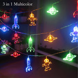 Color Changing Lights For Kids Bedroom, Birthday Gifts For Kids, 11Ft 20Leds Tent Lights For Kids With Rocket Spaceship