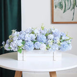 36 Pcs Artificial Chrysanthemums Heads Ball Flowers?Silk Chrysanthemum Ball Bouquet White Bouquets Hydrangea For Home Office Coffee House Parties And Wedding (Light Blue)