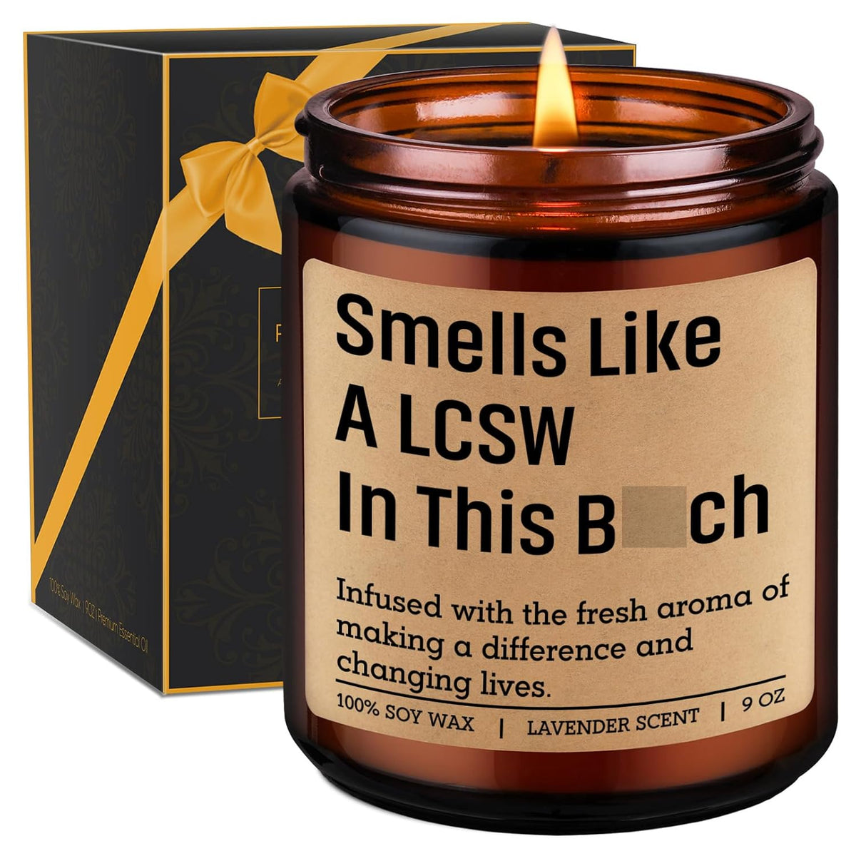 Scented Candle, Lcsw Gifts, Social Worker Gifts - Social Work Month, Appreciation, Valentines Day, Birthday, Graduation Ideas For Lsw, Lisw, Lmsw, Msw Grad - Funny Lcsw Office Decor For Women Men