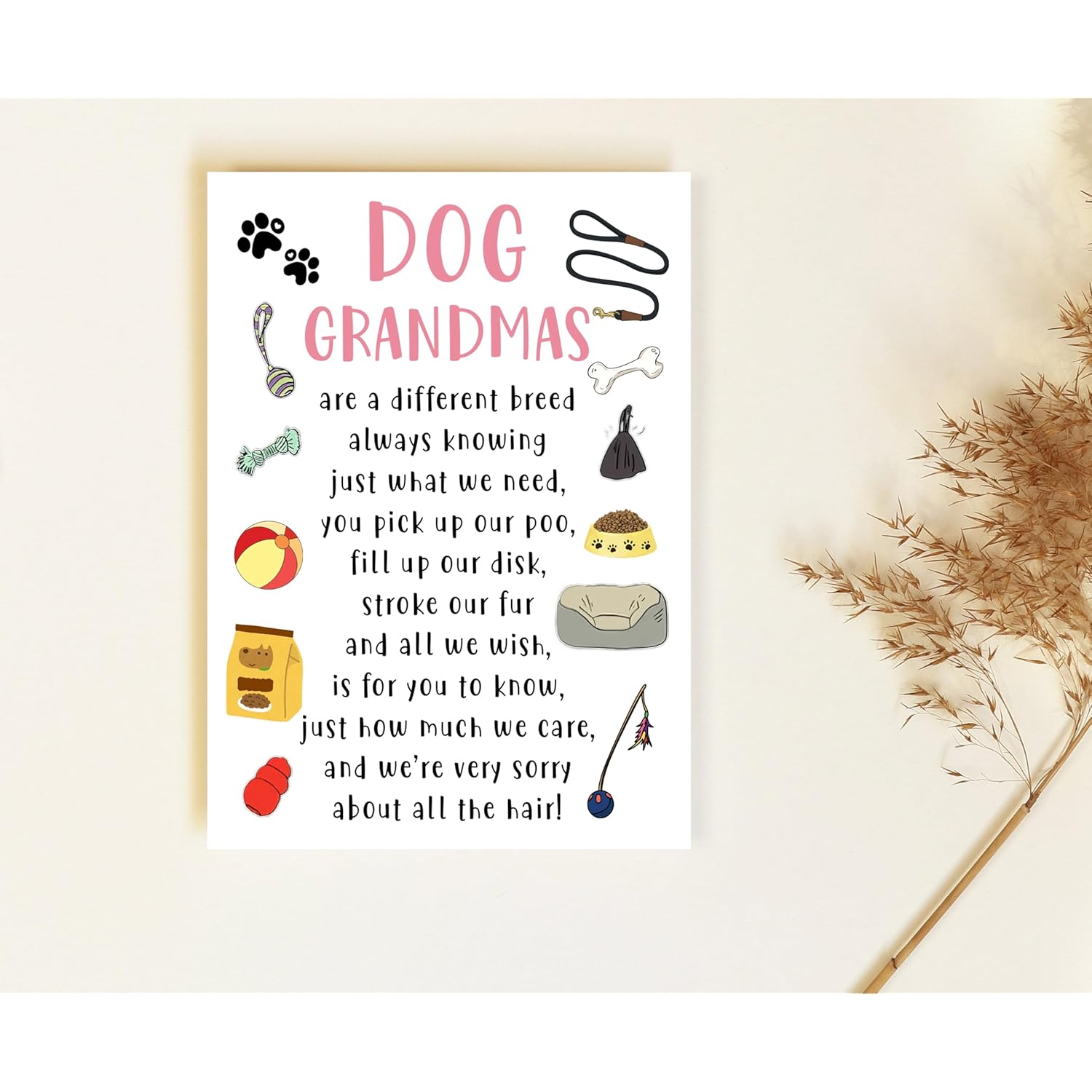 Dog Grandma Mother'S Day Card - Dog Grandma Card - Pet Dog Toys Card - Cards For Dog Lovers - Mother'S Day Card - Happy Birthday Grandma - Cute Dog Grandma Card - Grandma Love Dogs - Greeting Card