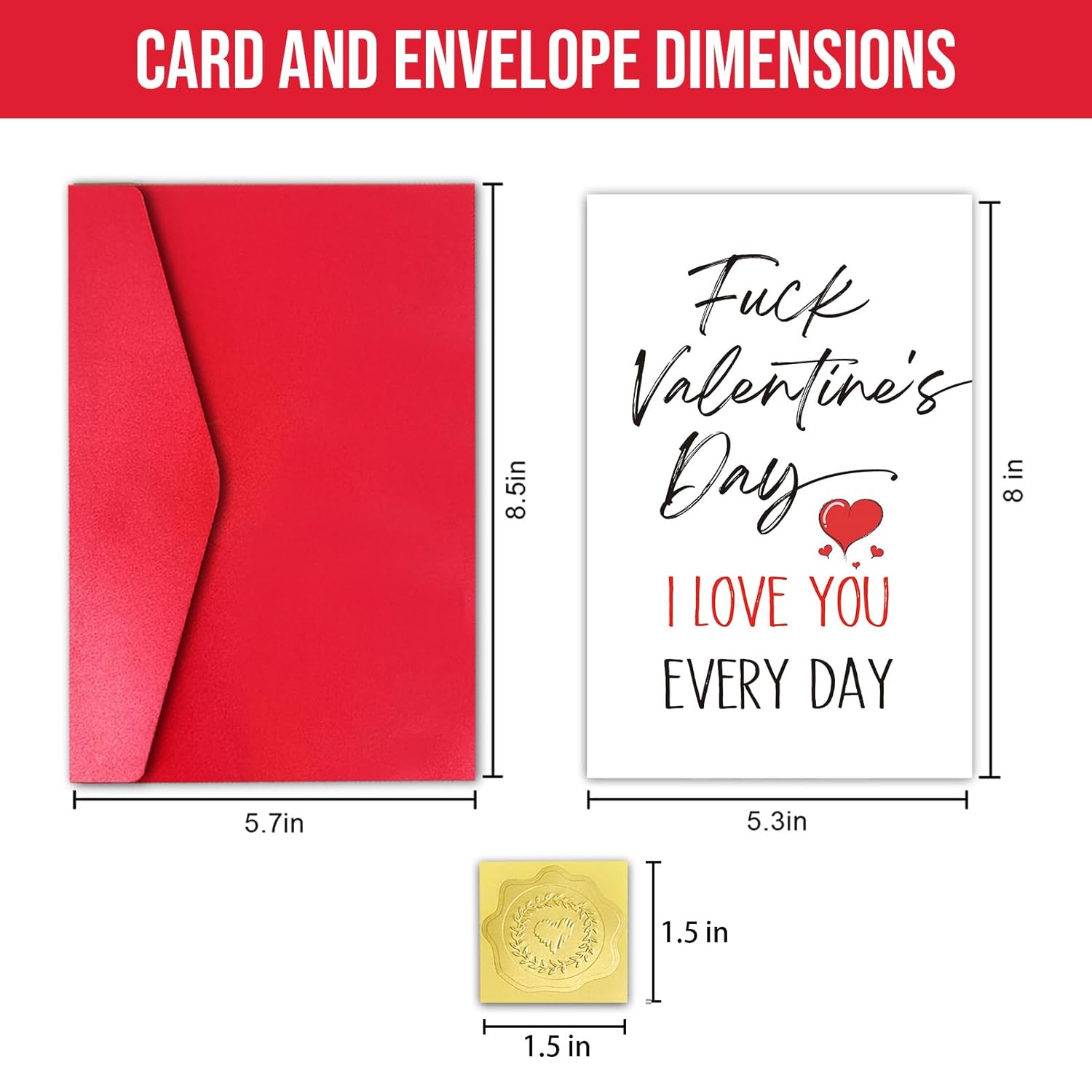 Funny Valentines Day Card For Him, Happy Valentine’S Day Card For Husband Boyfriend, I Love You Everyday
