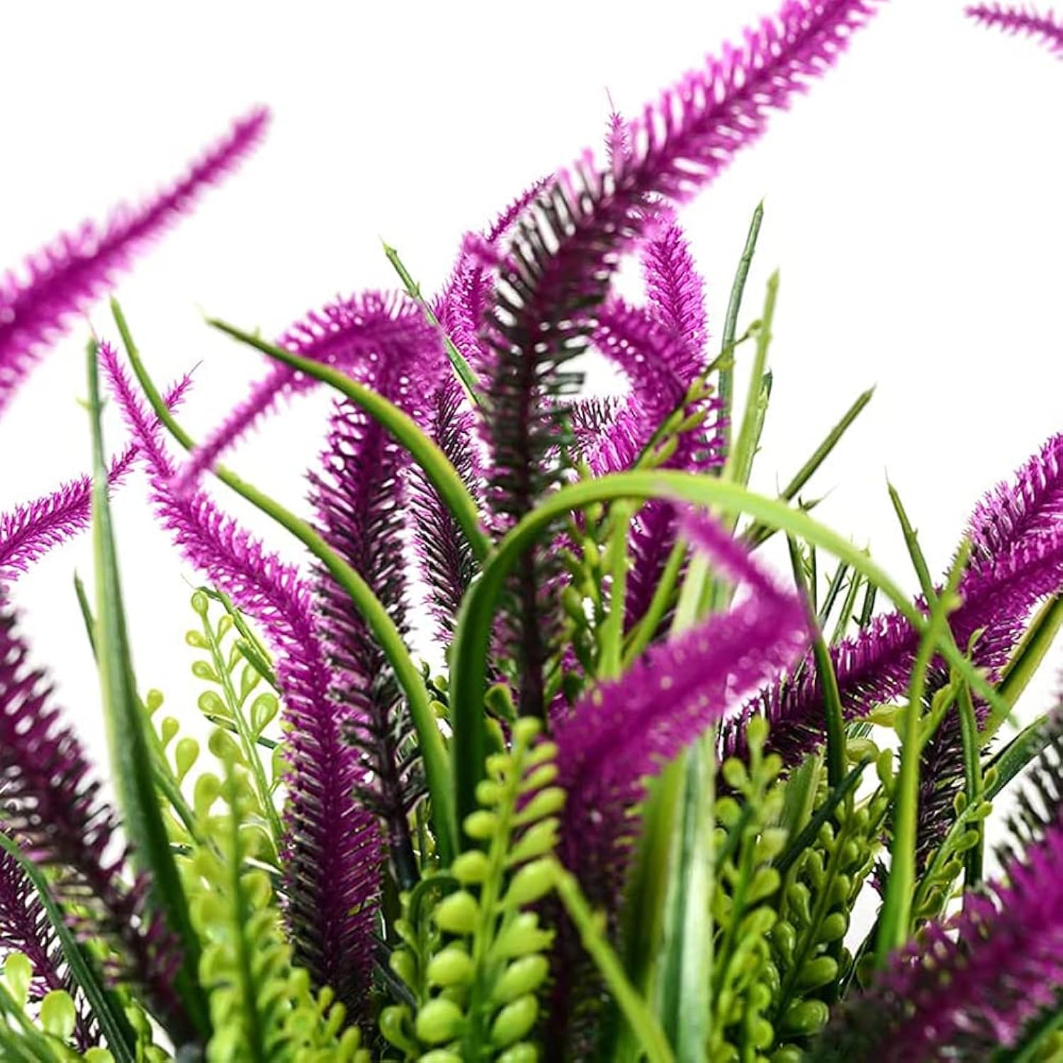 8Pcs Artificial Flowers For Outdoor Plants Faux Plastic Plant Fake Flower Uv Resistant Plants (Purple)