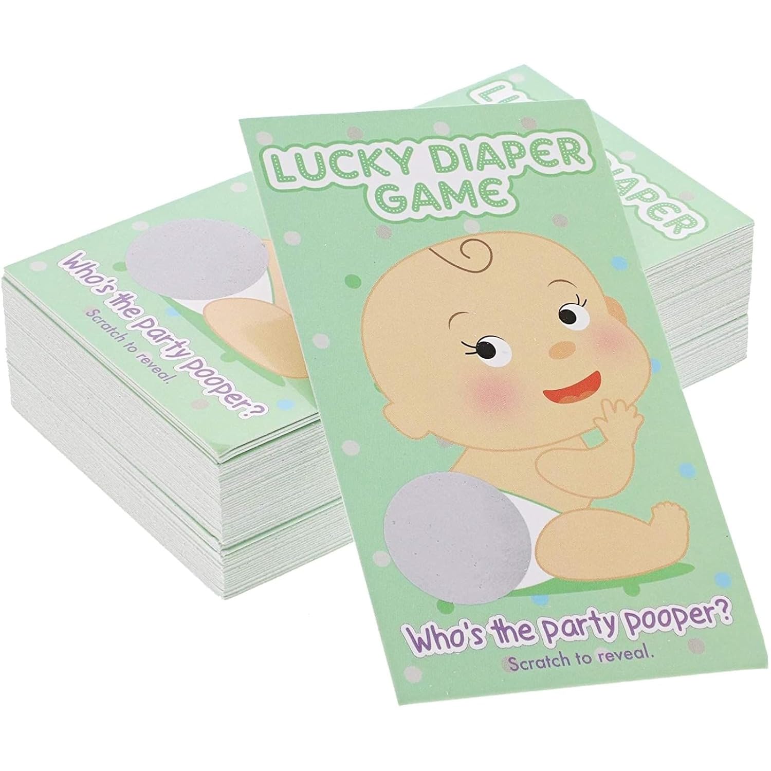 Scratch Off Baby Shower Game Cards - 60 Pack, Multicolor Paper - Baby Shower Games & Scratch Off Activity