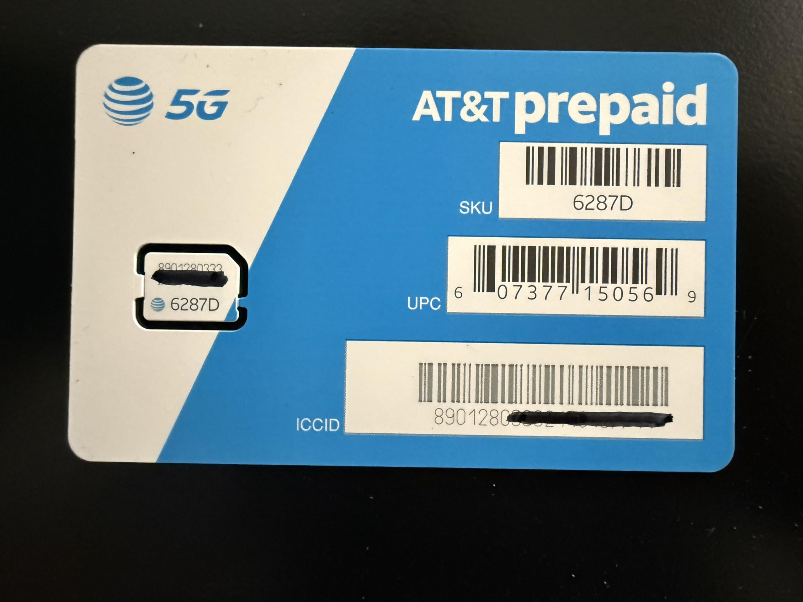 AT&T 5g Nano Sim Card for use on ATT Prepaid or Postpaid Service! for use with Any Unlocked or Att Device- Comes with Sim Removel Tool (1)