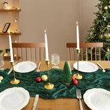 Christmas Table Runner, 10Ft Cheesecloth Emerald Green Table Runners 35*120Inch Rustic Boho Table Runner For Christmas Indoor Home Kitchen Table Party Decorations