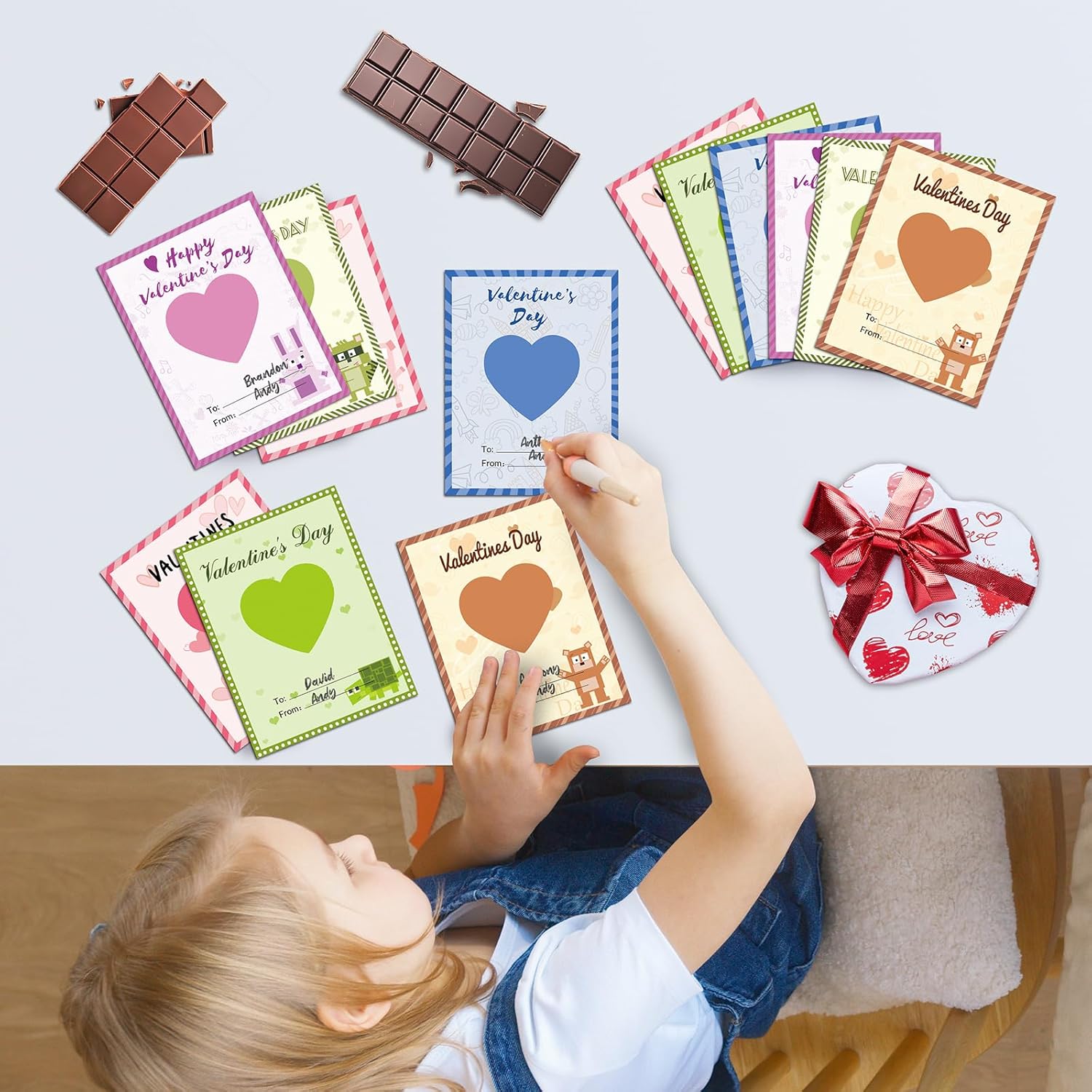 Valentines Day Cards For Kids School 30 Pcs Valentines Day Diy Gifts Card For Kids Classroom Party Exchange Cards,Classroom Exchange Prize Great For Friends (Only Cards)