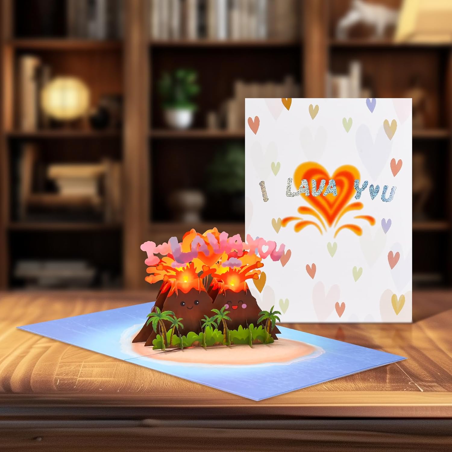 I Lava You Pop Up Anniversary Card For Wife,Husband,Couple, Musical 3D Romantic Valentines Day Card With Lights For Boyfriend Or Girlfriend, Funny Happy Anniversary Wedding Valentine Gift Volcano Card
