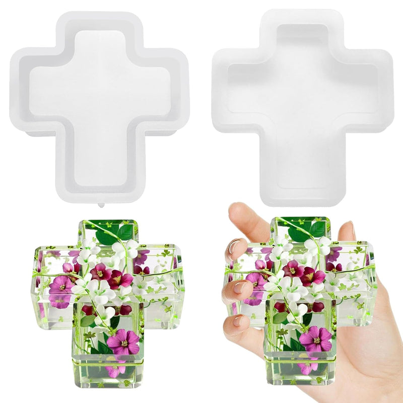 Cross Box Silicone Resin Molds, Cross Box Decor Elastic Silicone Molds Ornament Storage, Epoxy For Crafts Diy Making Decorations Placement Storage