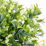 Artificial Flowers For Outdoor 8Pcs Plastic Flower Plants Fake Flowers Uv Resistant Faux Flowers (White)