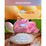 Ocean Escape Scented Candle,11.6Oz Natural Soy Wax Non Toxic For Home, 3 Wick Jar Candle, Up To 60 Hours Burn Time,Relaxing Aromatherapy Gifts For Women