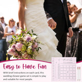 132 Pieces Wedding Shower Games Bridal Shower Favors For 30 Guests Including 120 Wedding Games Cards And 12 Pencils For Bride Groom Bachelorette Party Favor(Light Pink)