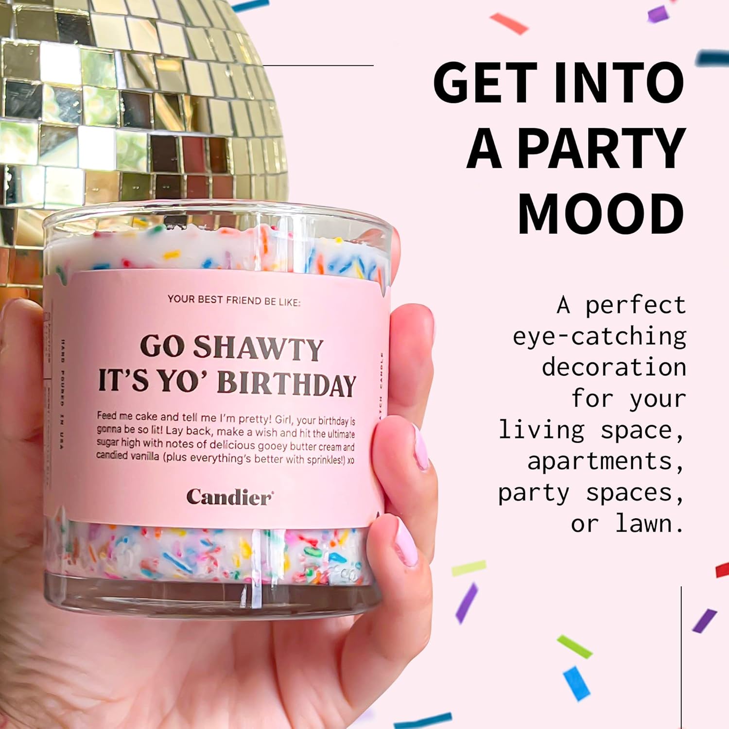 Birthday Cake Scented Candle, Natural Soy Candle With Birthday Cake & Buttercream Notes, Aromatherapy For Relaxation, Unique Candles Gifts For Women, 60-Hour Burn Time - By Ryan Porter