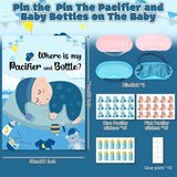 Pin The Pacifier On Baby Game Baby Shower Games Pin The Bottles With 45 Pcs Pacifier Bottle Sticker Blindfold Glue Point Birthday Party Favors Supplies