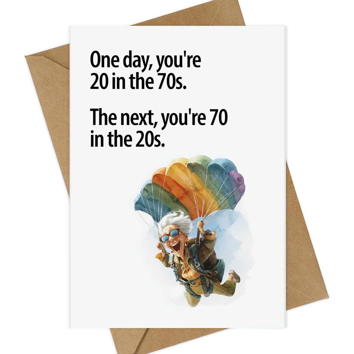 Humorous 70Th Birthday Card For Mom/Sister/Grandma - Cartoon Fantasy Theme, Perfect For Anyone