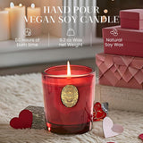 Natural Strong Soy Candle | Red Camellia & Vivid Red | 9.2 Oz, 50H Burn Time | Candle Gift For Her | Scented Candle For Valentine’S Day