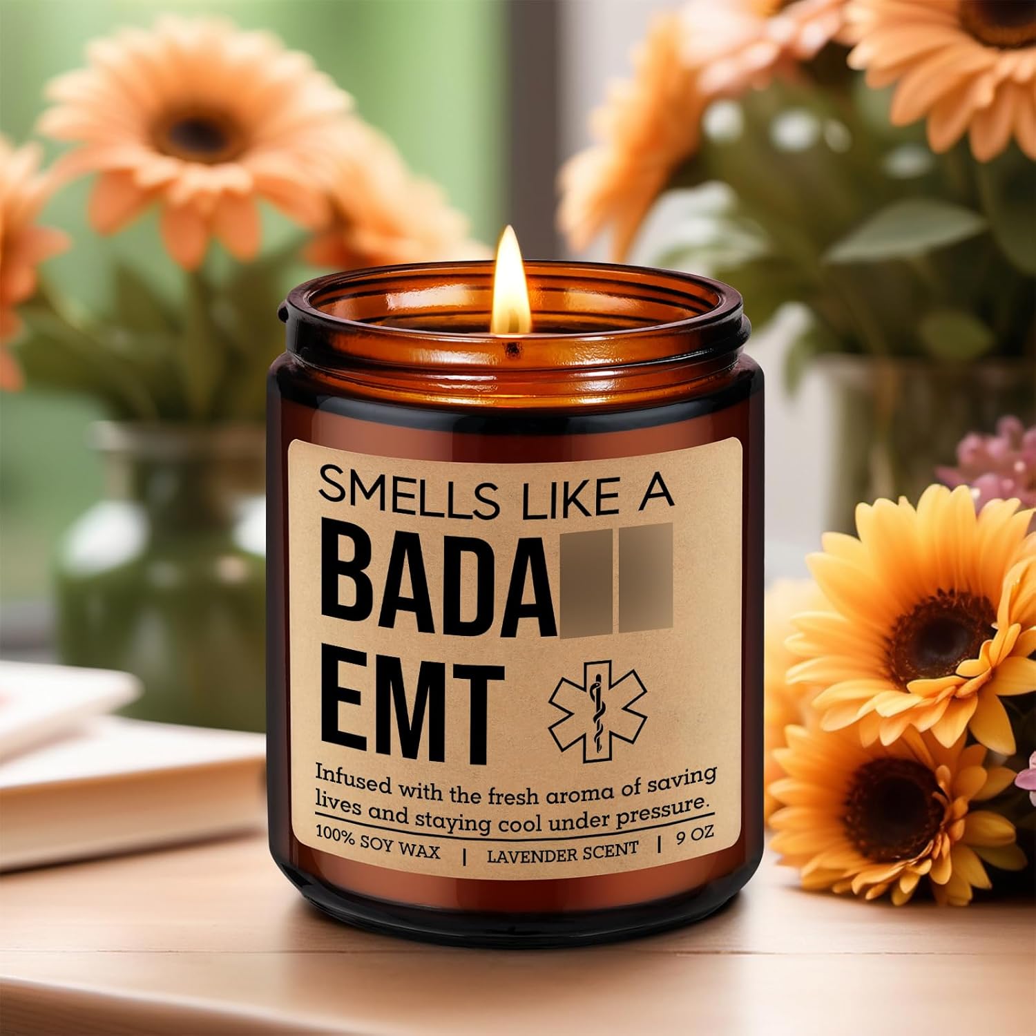 Candle, Paramedic Gifts, First Responder, Ems Gifts For Men Women - Funny Ems Week, Graduation, Birthday Presents For Emergency Medical Technician Graduates, Cool Presents For Paramedics