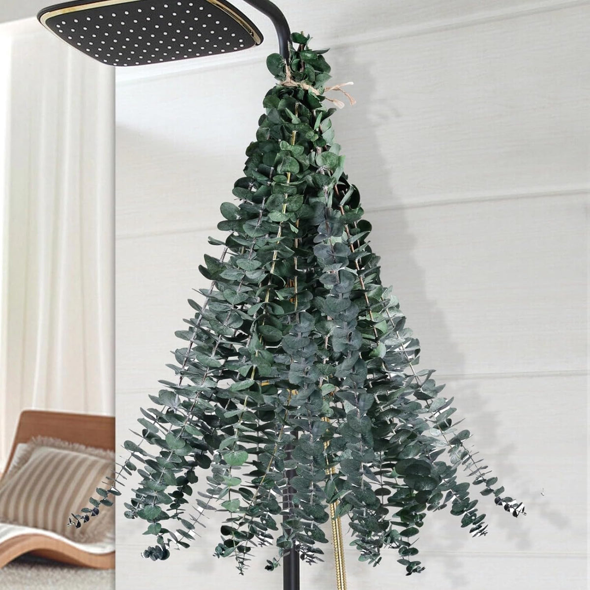 Dried Eucalyptus For Shower Hanging - 17'' Real Large Preserved Eucalyptus Stems Green Home Decor, 100% Made From Fresh Eucalyptus Leaves, Bathroom Shower Decor, Wedding, Diy (12Pcs)