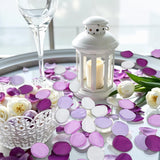 200Pcs Purple White Rose Petals For Wedding Lavender Purple Silk Petals Wedding Aisle Decor Flower Girl Scatter Petal For Valentine'S Day Flower Basket Table Centerpieces Romantic Night Decoration