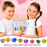 32 Pack Valentines Day Cards For Kids School, Pop It Valentines Cards For Kids, Classroom Bulk Gifts With Keychains Cards, Perfect For School Party Favors Class Exchanges