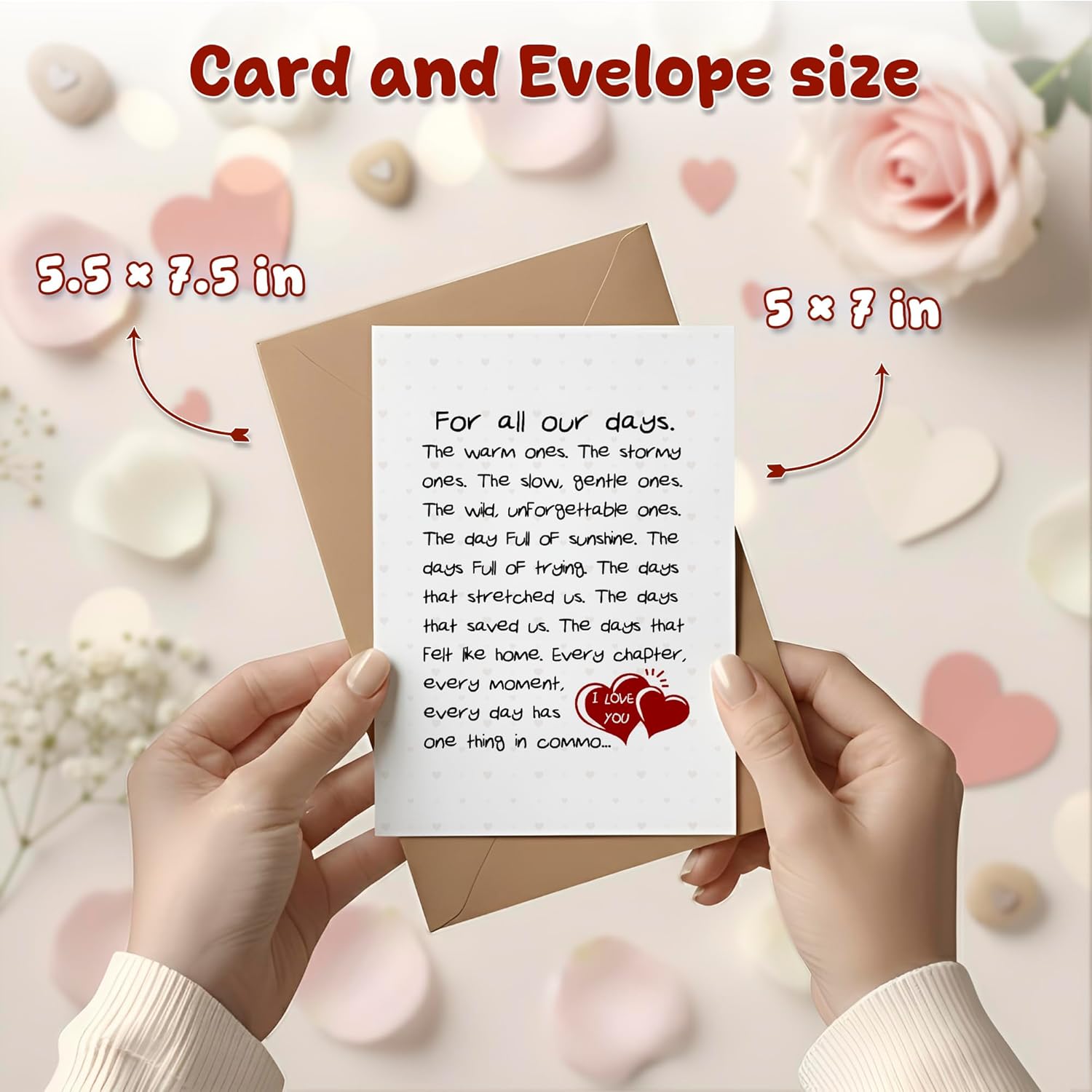 1Pcs I Love You Card Valentines Day Cards For Wife Her Girlfriend Fiance Woman Husband Boyfriend Men I Love You Card Romantic Valentines Cards Anniversary Birthday Mothers Day Valentine Gift For Women Men