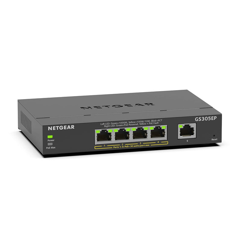 5 Port Poe Gigabit Ethernet Plus Switch (Gs305Ep) - With 4 X Poe+ @ 63W, Deskt