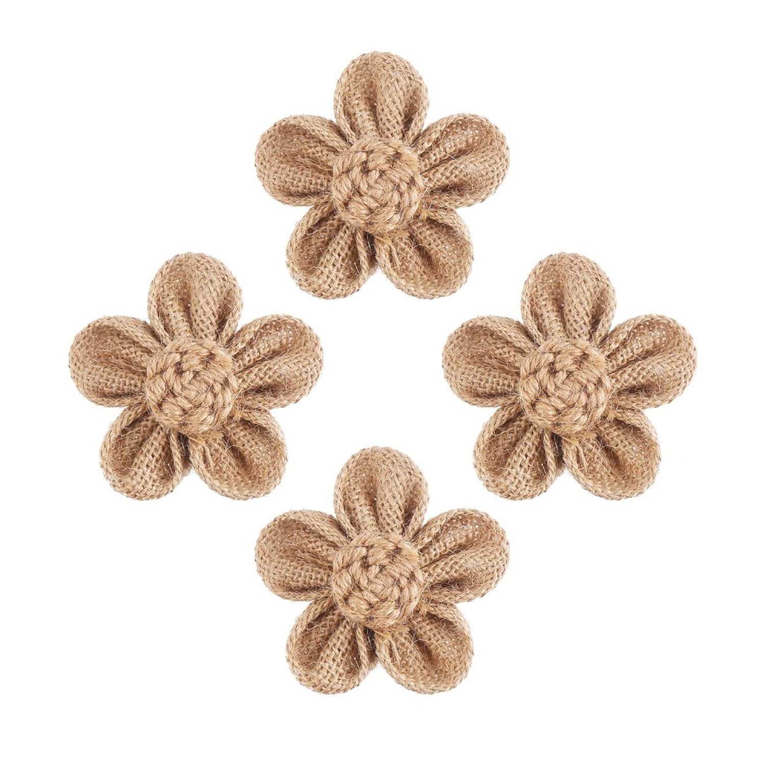 DECORA 12 Pieces Handmade Burlap Flowers for Wedding Decoration, Craft Making and Other DIY Stuff Making