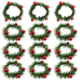 Christmas Napkin Rings Christmas Napkin Holder Holly Berry Candle Wreath For Banquet Table Decorations Set Of 12